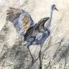 Two Cranes in the Mist detail