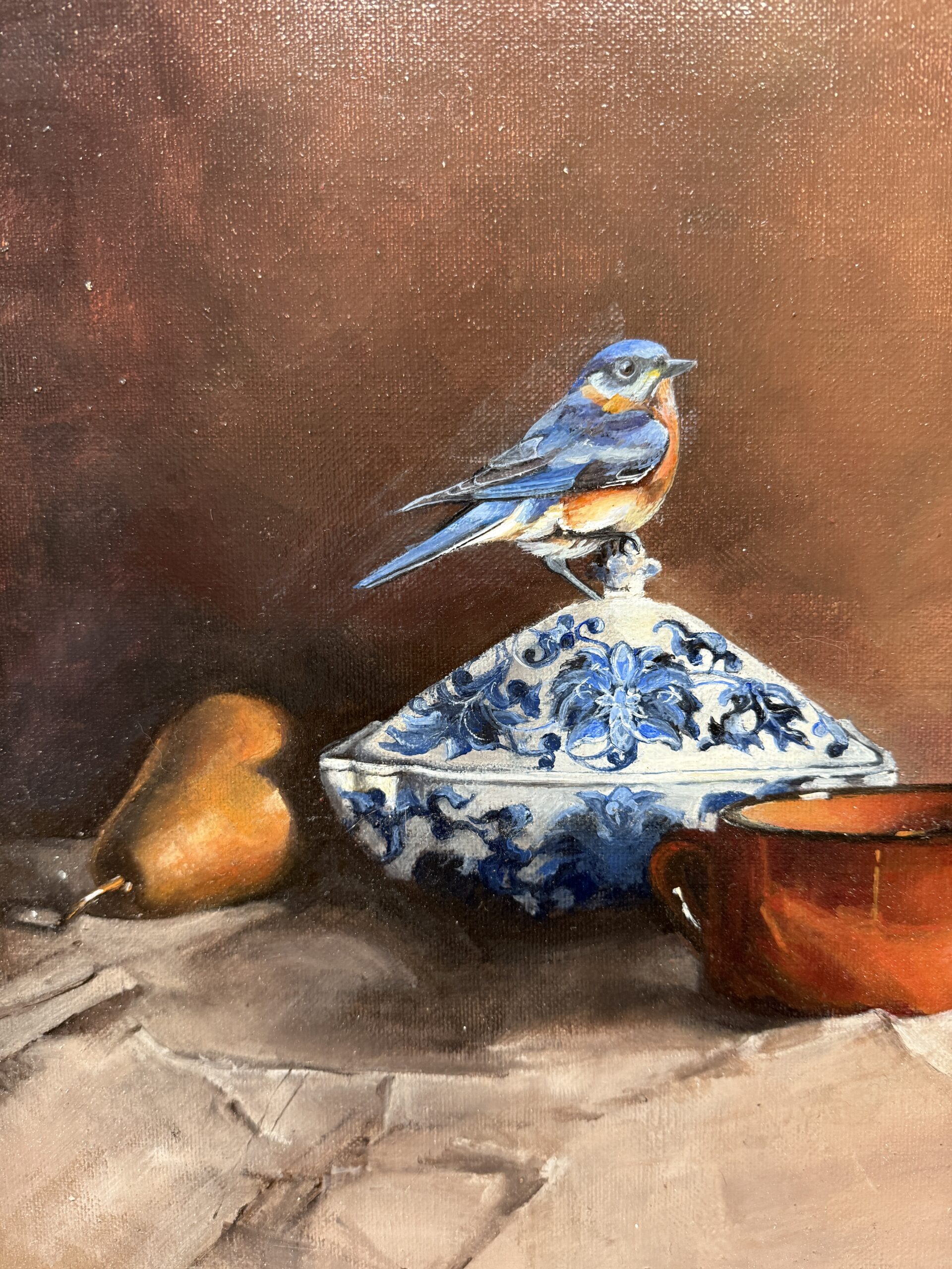 still life with bluebird