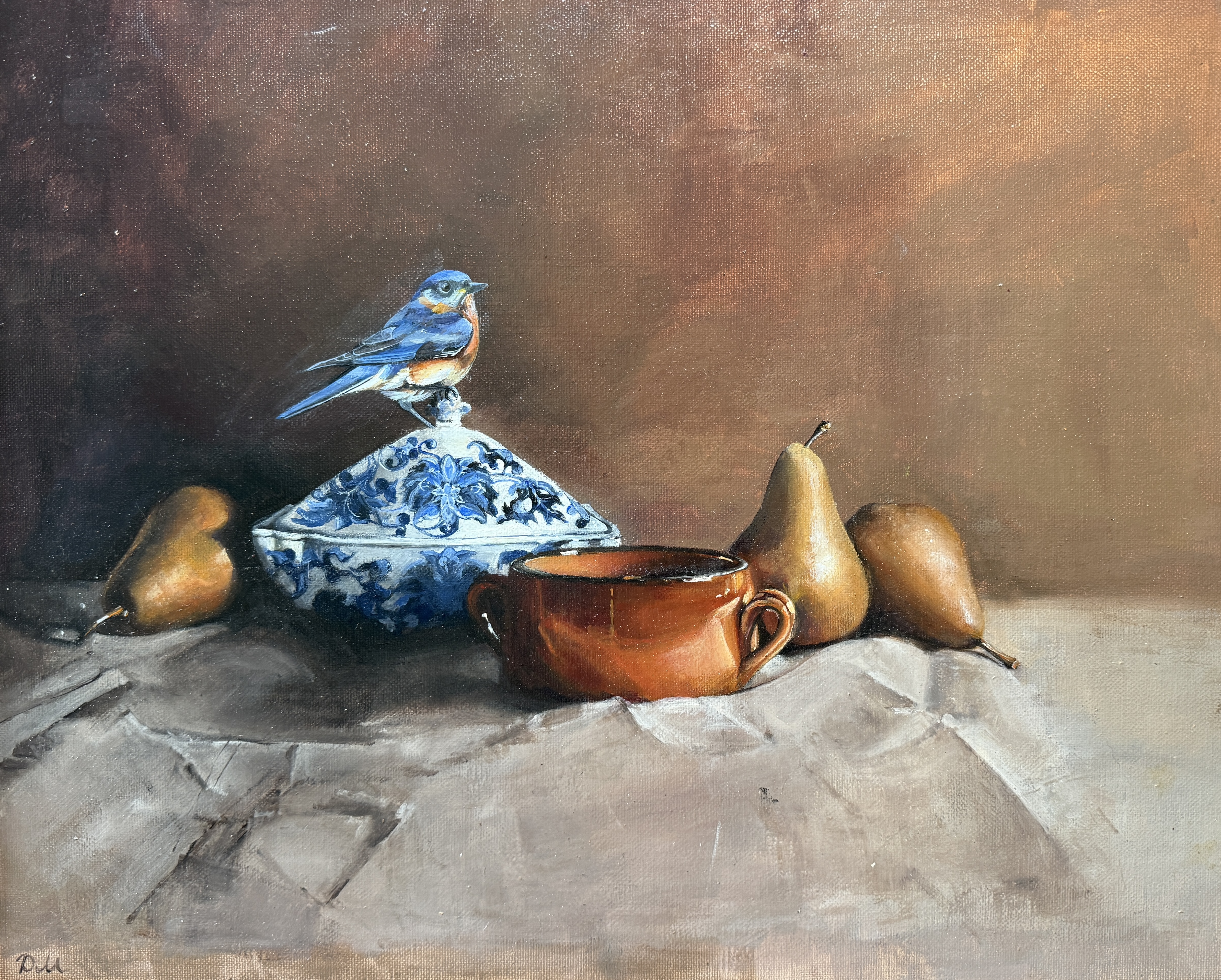 still life with bluebird