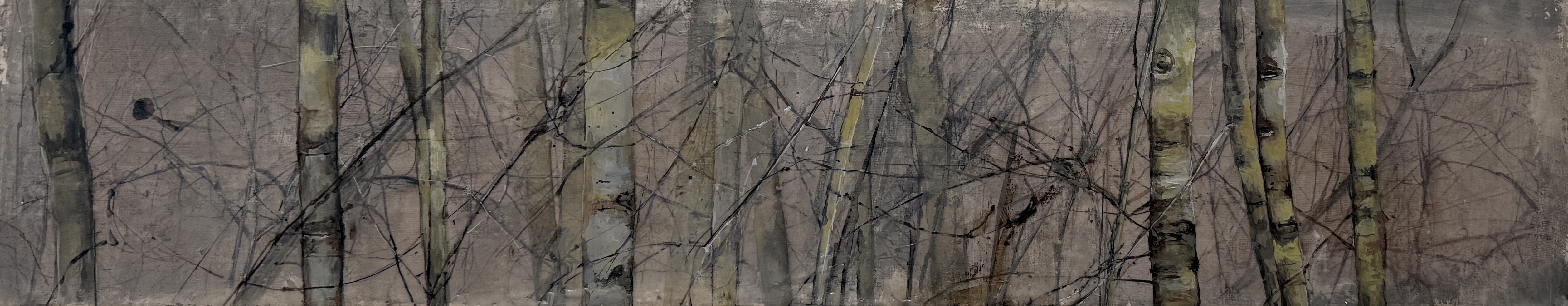 aspen trees on linen
